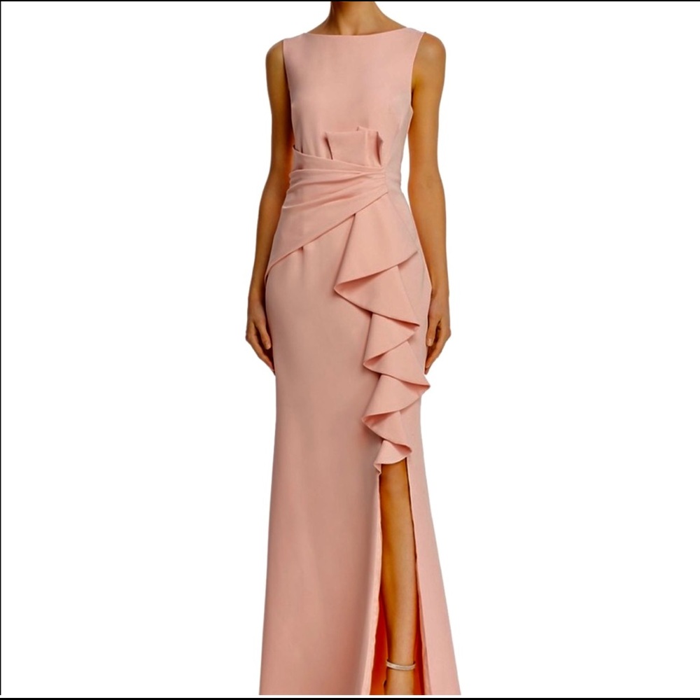 Eliza J Blush (Pink) Cascading Ruffle Gown